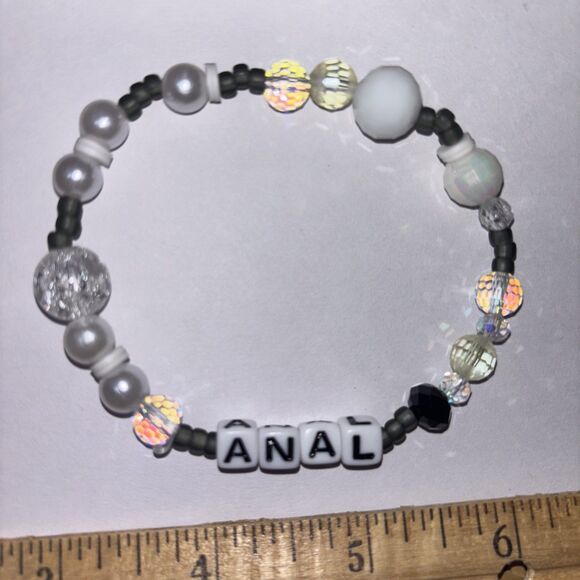 Multicolor “A*al” Bracelet Adult Humor Beaded Handmade Naughty Accessories - Picture 4 of 4